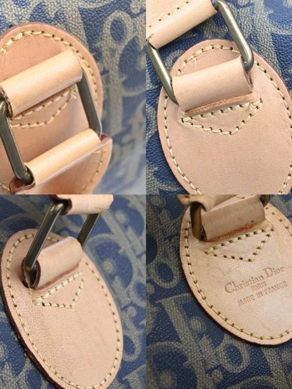 CHRISTIAN DIOR Trotter Boston Hand Bag PVC Leather Khaki BK GHW France 70MA499 - Picture 9 of 16